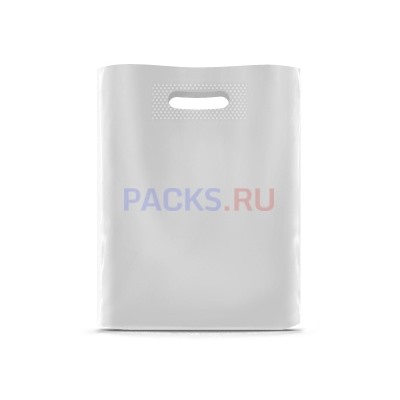 Пакет с вырубной ручкой ПВД белый (40х50)-50 КП 200/200