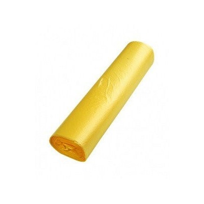 Фасовочный пакет ПНД 24*37 см 12 мкм желтый в рулоне 100 шт (цена за 5 рулонов)