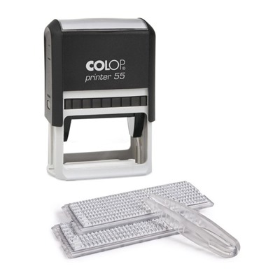 Штамп автоматический самонаборный COLOP Printer 55 SET-F, рамка, 8/10 строк, 2 кассы, чёрный