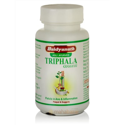 Трифала Гуггул, 80 таб, производитель Байдьянатх; Triphala Guggulu, 80 tabs, Baidyanath