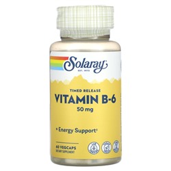 Solaray Timed Release, Vitamin B-6, 50 mg , 60 VegCaps