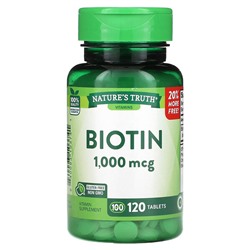Nature's Truth Vitamins, Biotin, 1,000 mcg, 120 Tablets