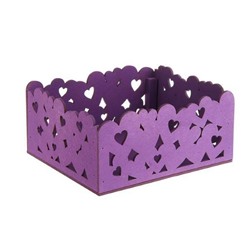 Подарочный ящик деревянный 18*15*9 см Сердца фиолетовый 230575