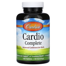 Carlson Cardio Complete, Advanced Cardiovascular Multi, 180 Tablets