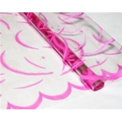 Пленка упаковочная прозрачная с рисунком для цветов и подарков в рулоне Вьюга 70 см