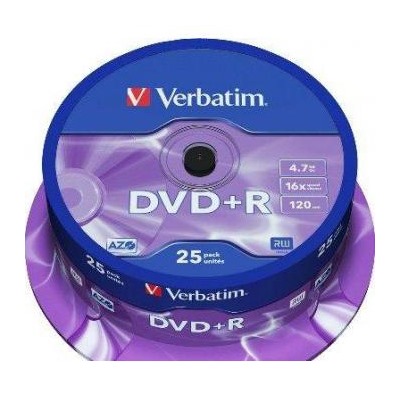 DVD+R Verbatim 4.7Gb lnk.Print 16x 25 шт туба {Индия}