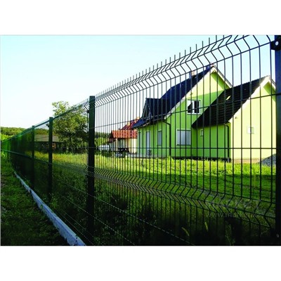 Панельное ограждение, 2.7 × 1.47 м, ячейка 55 × 235 мм, d - 3 мм, цвет зелёный, «ПРЕГРАДА»