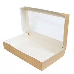 Коробка самосборная 26*15*4 см Крафт с окном Цена за 1 коробку 51679