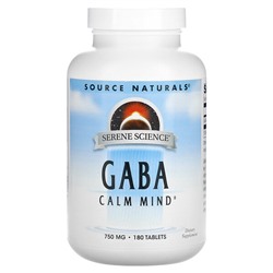 Source Naturals Serene Science, GABA Calm Mind, 750 mg, 180 Tablets