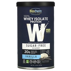 Biochem 100% Whey Isolate Protein , Sugar Free, Vanilla, 11.8 oz (336 g)