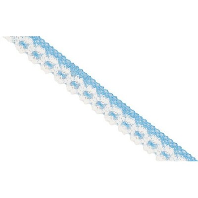 Кружево вязаное "на коклюшках" 25 мм бледно-голубой 13.65 м