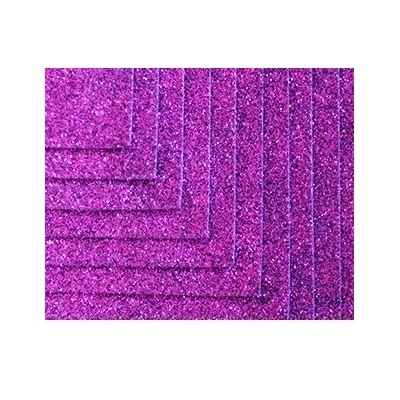 Фоамиран 50*50 см 2 мм Фиолетовый с блестками 10 шт/уп