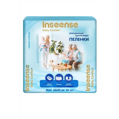 Inseense пеленки детские одноразовые Daily Comfort 60х90см, 30 шт