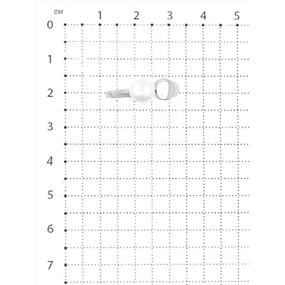 Кольцо из серебра с культ.жемчугом родированное