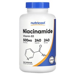 Nutricost Niacinamide Vitamin B3, 500 mg, 240 Capsules