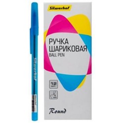 Ручка шариковая 1.0мм "Round" синяя, одноразовая (1465254) SILWERHOF {Китай}