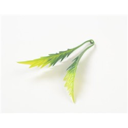 Искусственные цветы, Ветка - лист ромашки 2-ой без литника для венка (1010237) зеленый комбинированный