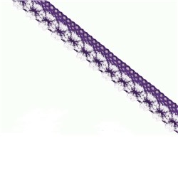 Кружево вязаное "на коклюшках" 2см фиолетовый 13,65м