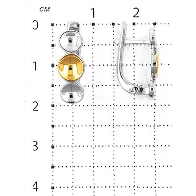 Серьги из серебра с позолотой родированные