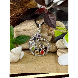 Серебряный кулон с разными камнями, 6.98 г; Silver pendant with multi stones, 6.98 g