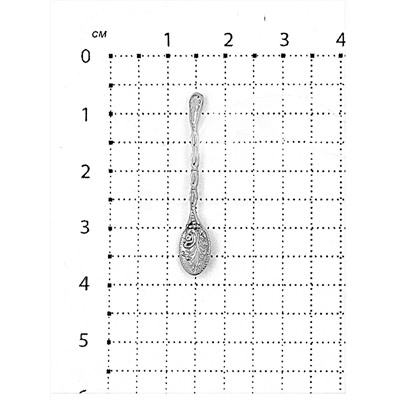 Ложка-загребушка из серебра родированная Л-105р