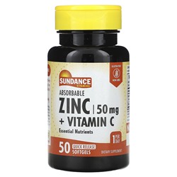 Sundance Absorbable Zinc + Vitamin C, 50  Quick Release Softgels