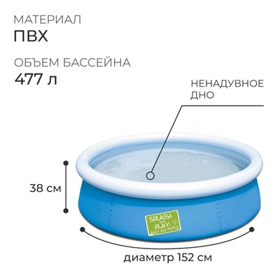 Бассейн надувной Fast Set, 152 х 38 см, от 2 лет, 57241 Bestway