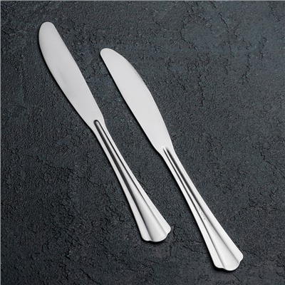 Нож столовый «Новинка», толщина 1,2 мм, упрощённой обработки, цвет серебряный