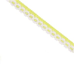 Кружево вязаное "на коклюшках" 2 см бледно-желтый 13.65 м