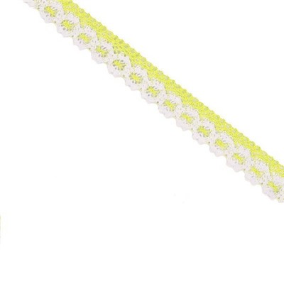 Кружево вязаное "на коклюшках" 2 см бледно-желтый 13.65 м