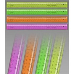 Линейка закройщика  30 см флуоресцентная прозрачная ЛН72 Стамм {Россия}