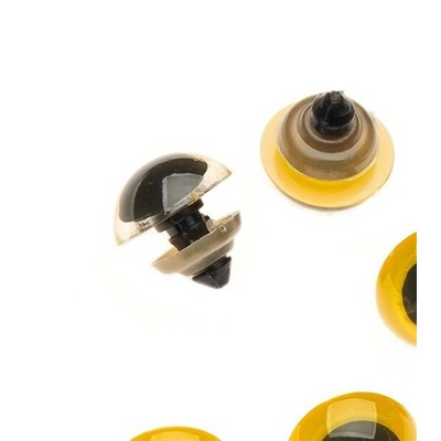 Глазки для игрушек 18 мм с заглушками (20 шт) Желтый 171834