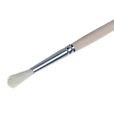 Кисть для рисования, Коза круглая №3 (диаметр обоймы 3 мм; длина волоса 16 мм), деревянная ручка Calligrata