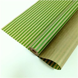 Бумага упаковочная крафт "Полосы светло-зеленые" 72 см*10 м 40 г 530382