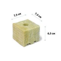 Субстрат «Эковер» минеральная вата в кубе для рассады растений, отверстие 20 × 15 мм, 7.5 × 7.5 × 6.5 см