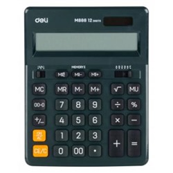 Калькулятор 12 разрядов EM888F-green 155х30х200 мм зеленый (1656443) Deli {Китай}