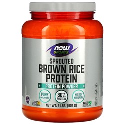 NOW Foods Sports, Sprouted Brown Rice Protein Powder, Pure Unflavored, 2 lbs (907 g)