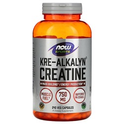 NOW Foods Sports, Kre-Alkalyn Creatine, 750 mg, 240 Veg Capsules