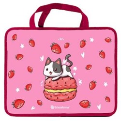 Папка для труда пластиковая А4 на молнии с ручками 330х260х75 мм "STRAWBERRY CAT" ПТРТМРШ-СРК SchoolФормат {Россия}