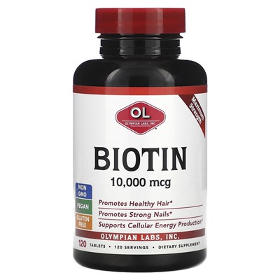 Olympian Labs Biotin, 10,000 mcg, 120 Tablets