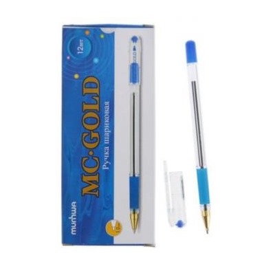 Ручка шариковая MC GOLD синяя 1.0мм BMC10-02 MunHwa {Корея}