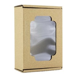 Коробка самосборная 12*8*5.5 см Крафт с окном 56409