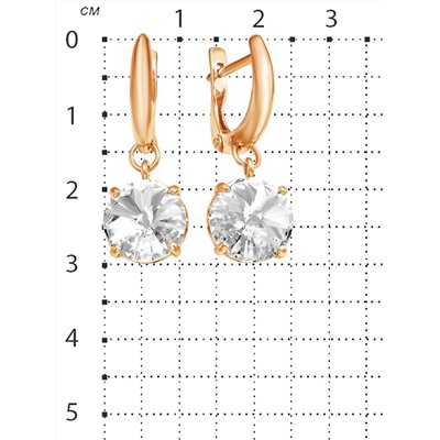 Серьги из золочёного серебра с кристаллами Сваровски