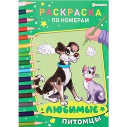 Раскраска по номерам 210х297 мм 6л "ЛЮБИМЫЕ ПИТОМЦЫ" Р-7607 Проф-Пресс {Россия}