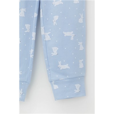 Пижама для девочки Crockid К 1552 зайки на небесно-голубом