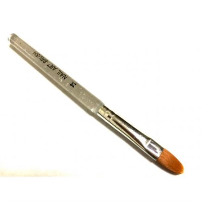 Кисть (овал) прозрачная ручка с блестками для геля №14