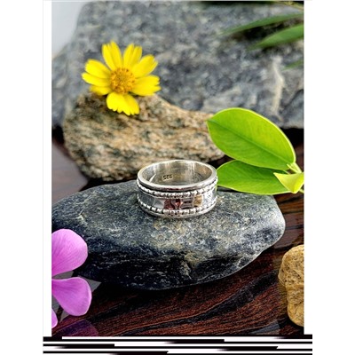 Серебряное кольцо с вращающимися элементами, 9.15 г, размер - 21; Silver ring with Spinner, 9.15 g, Size - 11