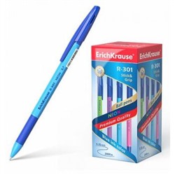 Ручка шариковая R-301 Stick.Grip NEON синяя 0.7мм 42751 Erich Krause {Китай}