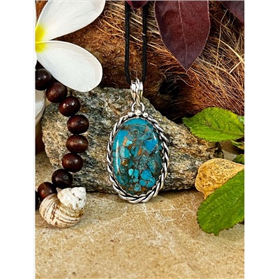 Серебряный кулон с Бирюзой, 10.48 г; Silver pendant with Turquoise, 10.48 g