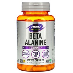 NOW Foods Sports, Beta-Alanine, Endurance, 750 mg, 120 Veg Capsules